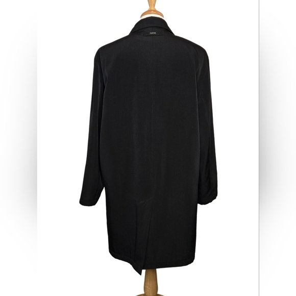 Tower London Fog Black Trenchcoat Spring Fall Dark Academia Trench Coat Size L - Picture 2 of 11